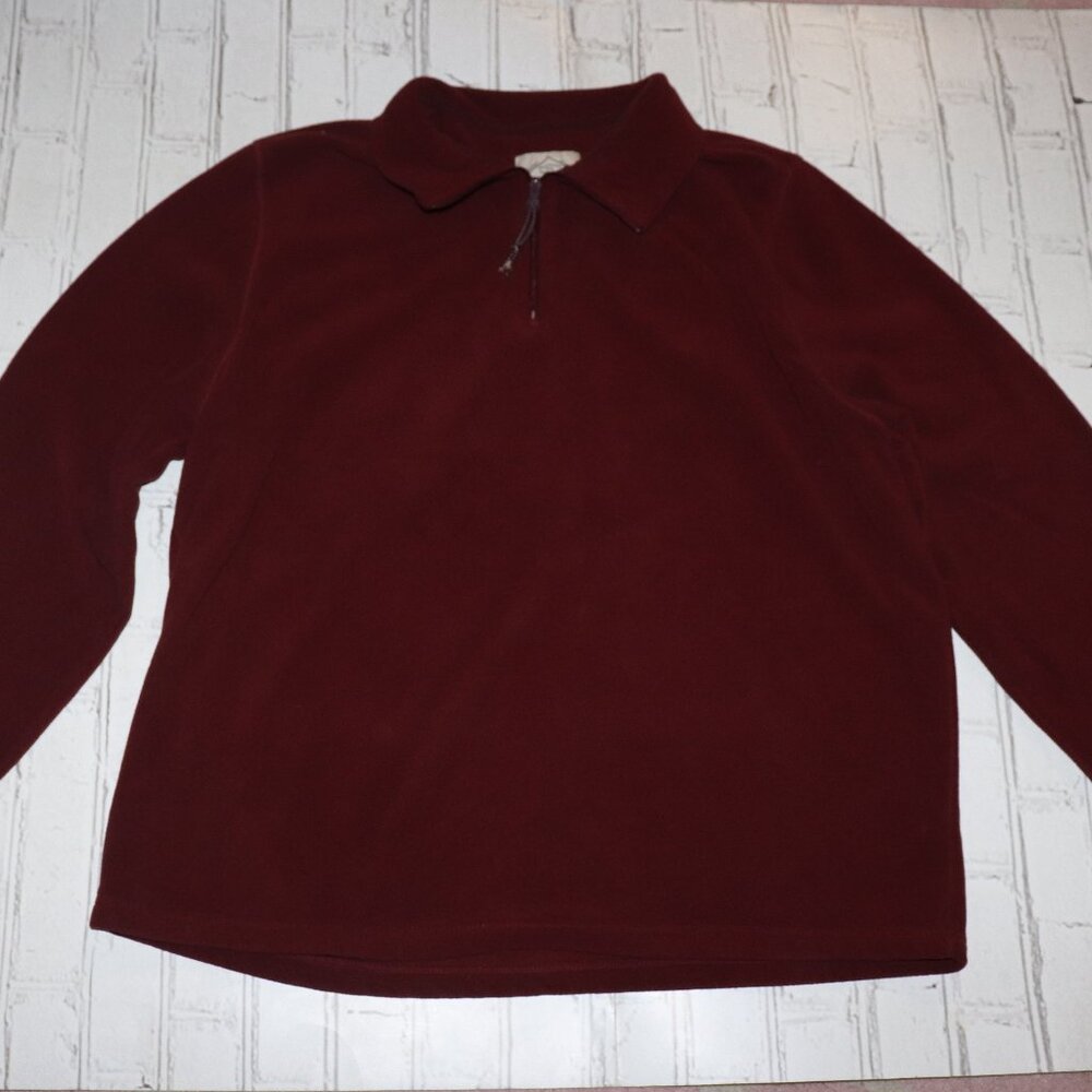 Men's Deep Red Fleece Sweater by St. John's Bay Size XL
